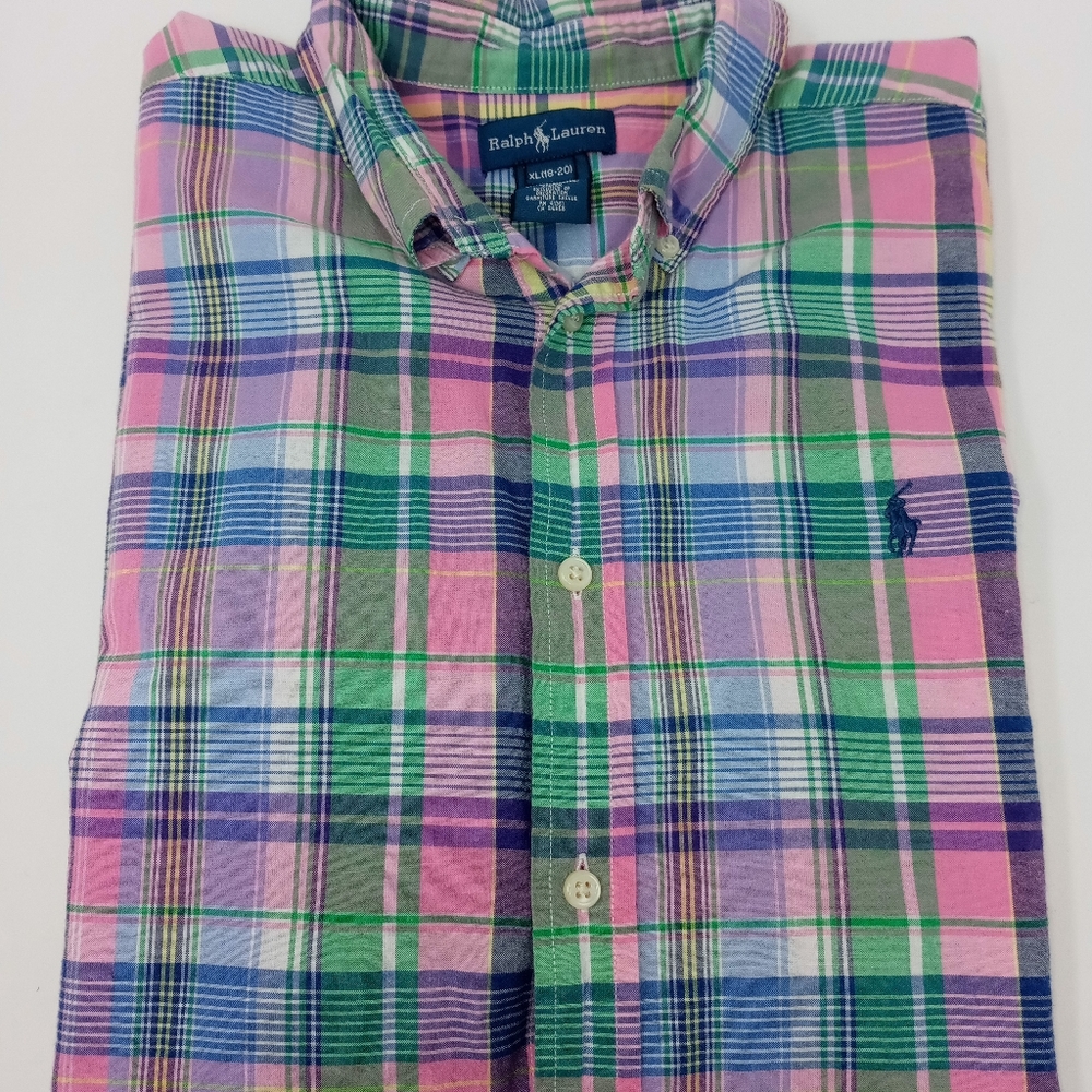 Ralph Lauren Juniors Short Sleeve Button Down Shirt - Picture 2 of 6